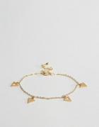Asos Sleek Triangles Chain Bracelet - Gold