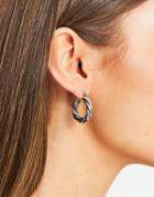 Designb Chunky Twist Hoop Earrings In Silver