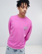 Tommy Jeans Small Chest Logo Crewneck Sweatshirt Relaxed Regular Fit In Pink - Pink