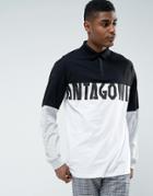 Asos Oversized Long Sleeve Polo With Antagonist Print - White