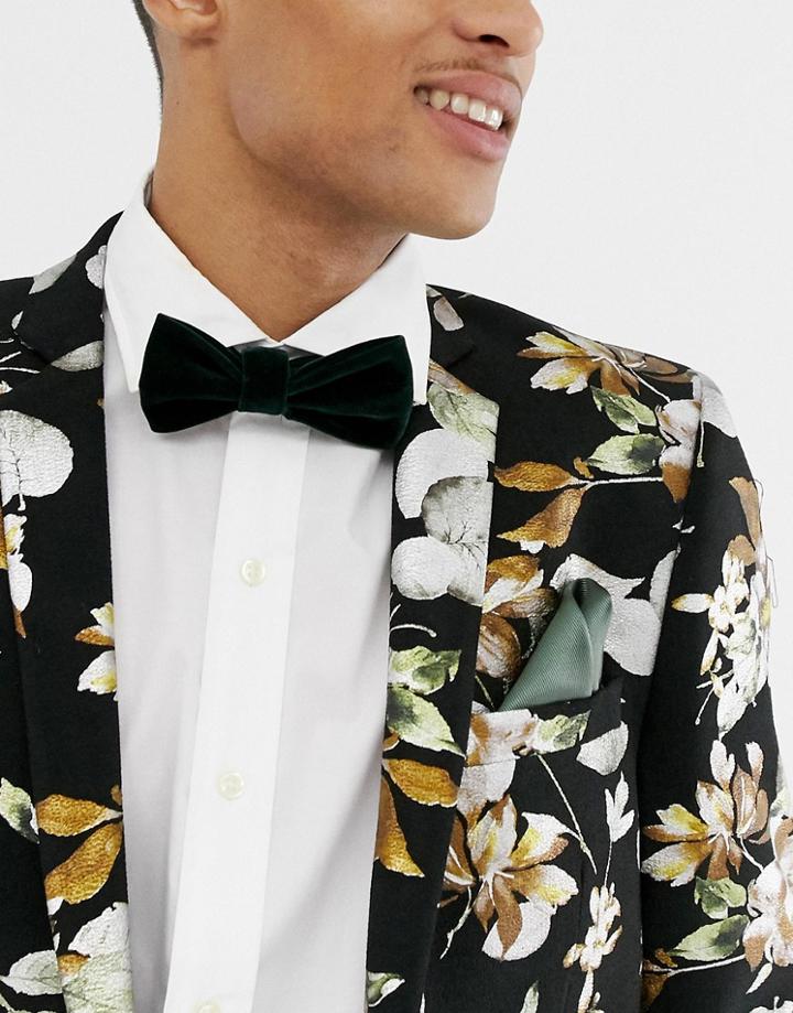 Devils Advocate Green Velvet Bow Tie