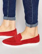 Kurt Geiger Gayle Suede Penny Loafers - Red