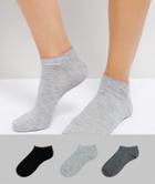 Green Treat 3 Pack Organise Gray And Black Mixed Sneaker Liners - Multi