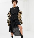 Na-kd Dress With Asymmetric Draping Detail In Black