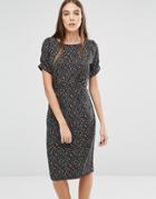 Trollied Dolly Straight And Narrow Ditsy Floral Print Dress - Black