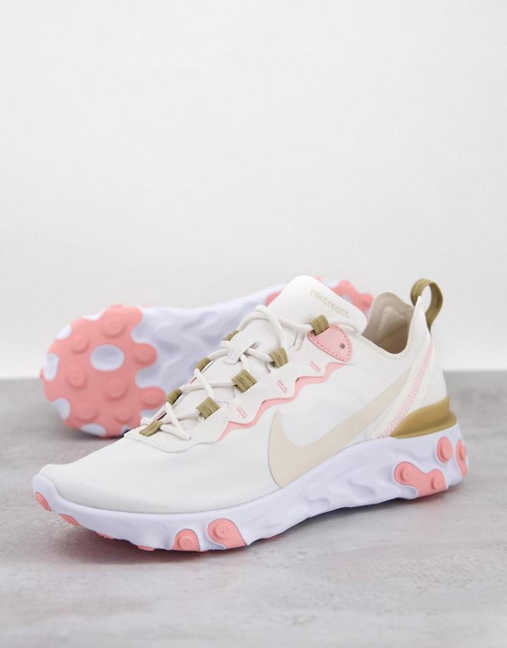 Nike React Element 55 Sneakers In Pink