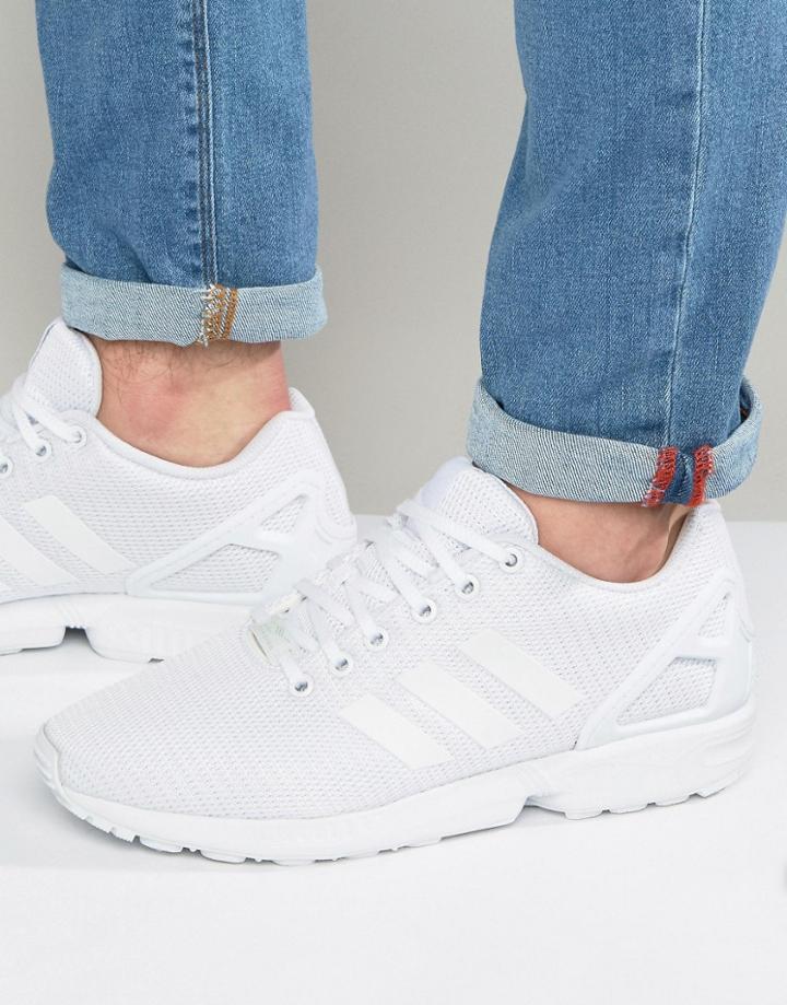 Adidas Originals Zx Flux Trainers In White S32277 - White