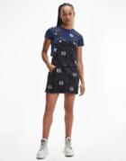 Tommy Jeans All Over Critter Overall Dress In Black