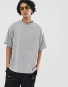 Collusion Oversized T-shirt In Gray Marl - Gray