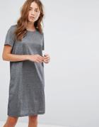 Vila Metallic T-shirt Dress - Gray