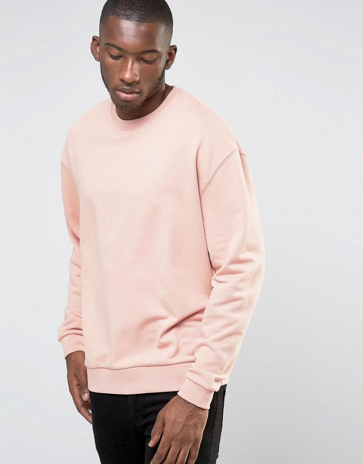 Asos Oversized Sweatshirt In Pink - Pink