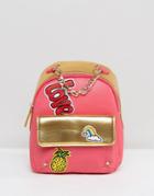 7x Color Block Logo Patch Backpack - Pink