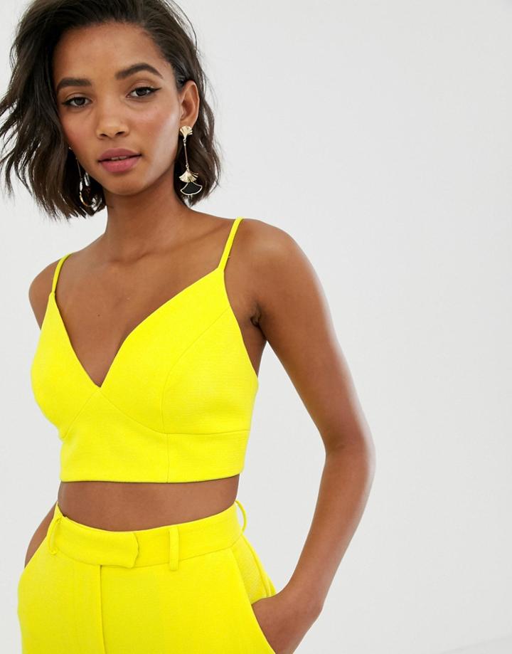 Asos Edition Suit Two-piece Bralette-yellow