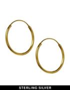 Asos Sterling Silver Gold Plated 20mm Hoop Earrings - Gold