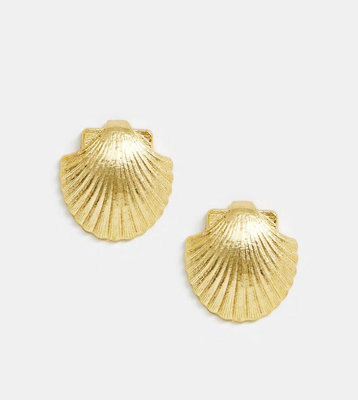 Mango Shell Earrings In Gold