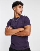 Farah Danny Organic Green T-shirt In Fig-gray