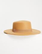 Asos Design Structured Boater Hat With Size Adjuster In Camel-brown