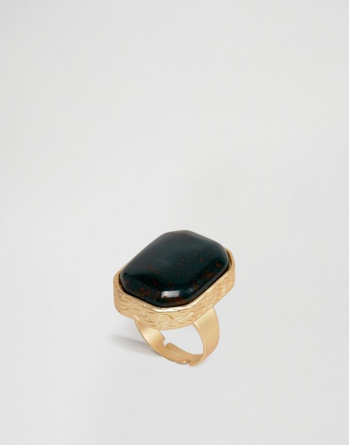 Nylon Cocktail Ring Adjustable Size - Gold