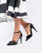 New Look Bow Front Cone Heel Shoes - Black