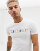 Asos Design Muscle Fit T-shirt With French Slogan Print - White