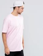 Asos Oversized Longline T-shirt In Pink - Pink