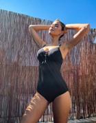 Pour Moi Fuller Bust Sol Beach Underwired Rope Swimsuit In Black