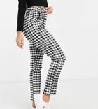 Reclaimed Vintage Inspired Original Cigarette Pants In Gingham Print-black