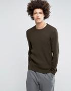 Asos Alpaca Mix Ribbed Sweater - Green