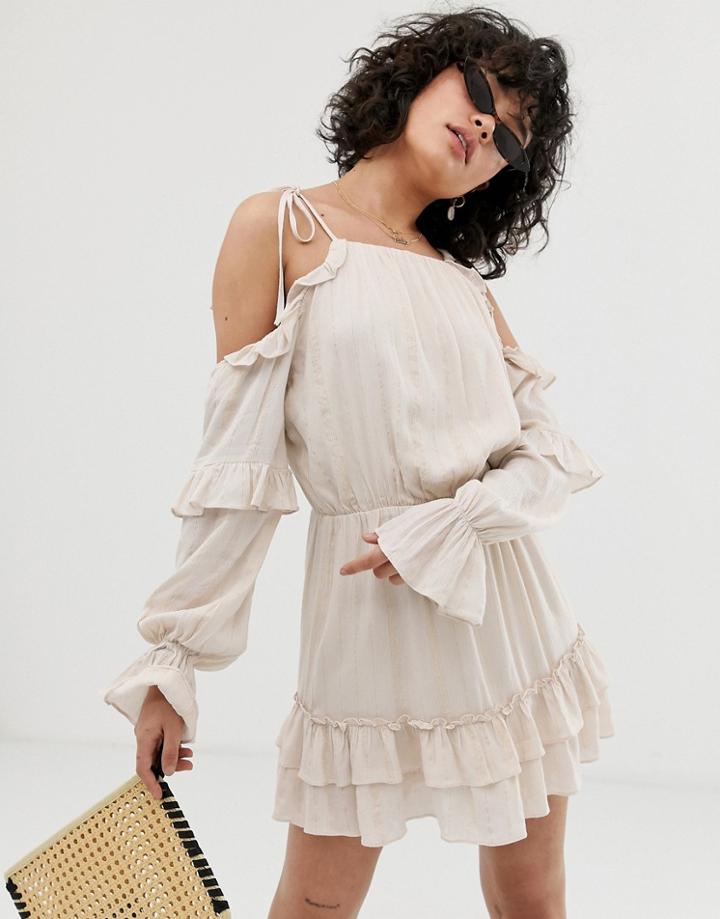 Wild Honey Tie Shoulder Sun Dress-pink