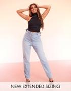 Asos Design Hourglass Mom Jean In Light Wash-blues