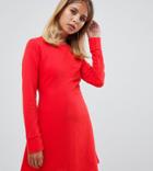 Missguided Tie Waist Sweat Dress In Red - Red