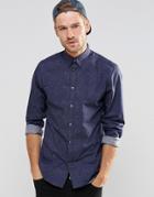 Selected Homme Shirt With Mini Fleck - Navy