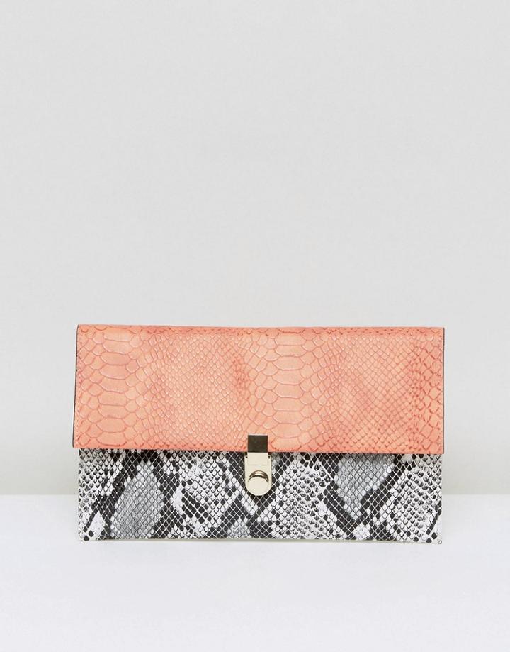 Asos Snake Mix Clutch Bag - Multi