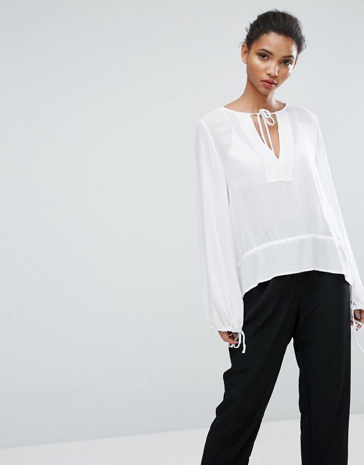 Minimum Moves Olina Tie Blouse - White