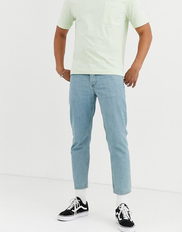 Asos Design Classic Rigid Jeans In Tint Light Wash Blue