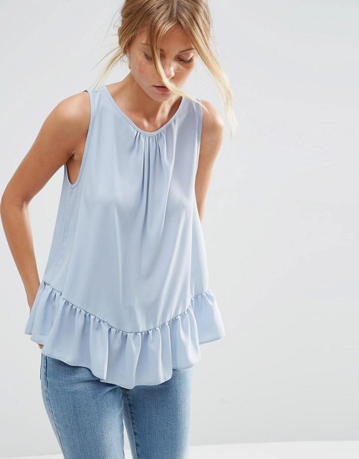 Asos Tiered Tank With Drop Armhole - Lilac