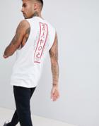 Friend Or Faux Sakata Back Print Sleeveless T-shirt Tank - White