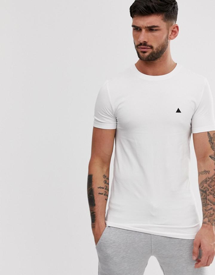 Asos Design Organic Muscle Fit T-shirt With Crew Neck And Logo In White