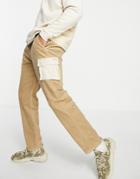 Liquor N Poker Straight Leg Cord Pants In Cream-white