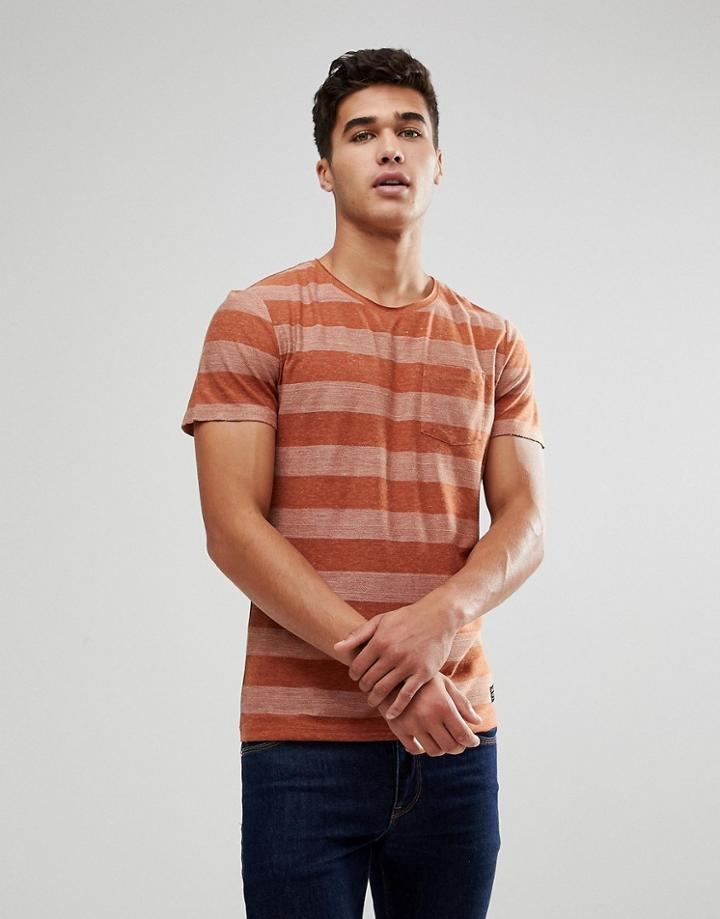 Blend Stripe T-shirt In Rust - Brown
