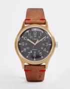 Timex Mk1 Steel 40mm Leather Strap Watch In Brown - Brown