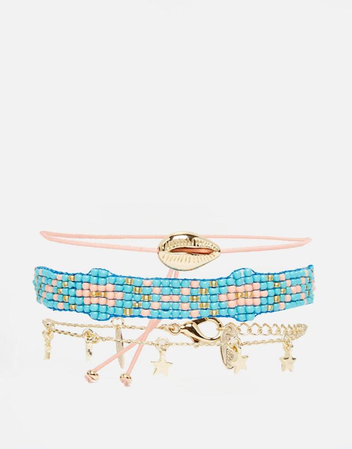 Orelia Shell Bead & Star Multipack Bracelets - Multi