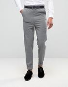 Asos Super Skinny High Waist Pants In Gray Houndstooth Design - Gray
