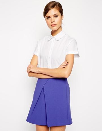 Asos Boxy Shirt With Scallop Collar