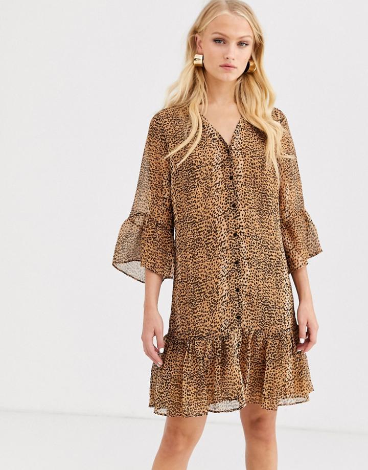In Wear Tanya Leopard Print Dress-brown