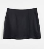 Asyou Satin Slit Hem Skirt In Black