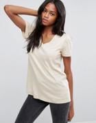 Asos The Ultimate V- Neck Slouchy T-shirt - Stone