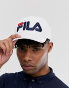 Fila Linea Cap With Large Logo In White - White