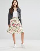 Yumi Flowers And Butterflies Skirt - White