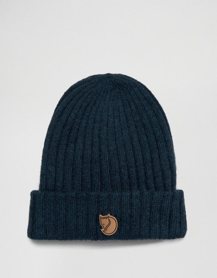 Fjallraven Byron Wool Beanie In Navy - Navy